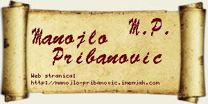 Manojlo Pribanović vizit kartica